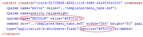 swf background color html code